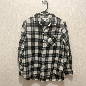 black and white plaid shirt